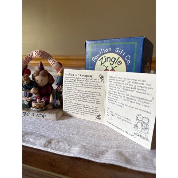 Zingle Berry Pavilion Gift Co. "Make A Wish" Happy Birthday Figurine Box Limited - Picture 6 of 16